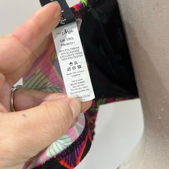 Pour Moi Tropical Bikini Set Top 38G Bottom 18 High Waist Swim - Picture 7 of 11